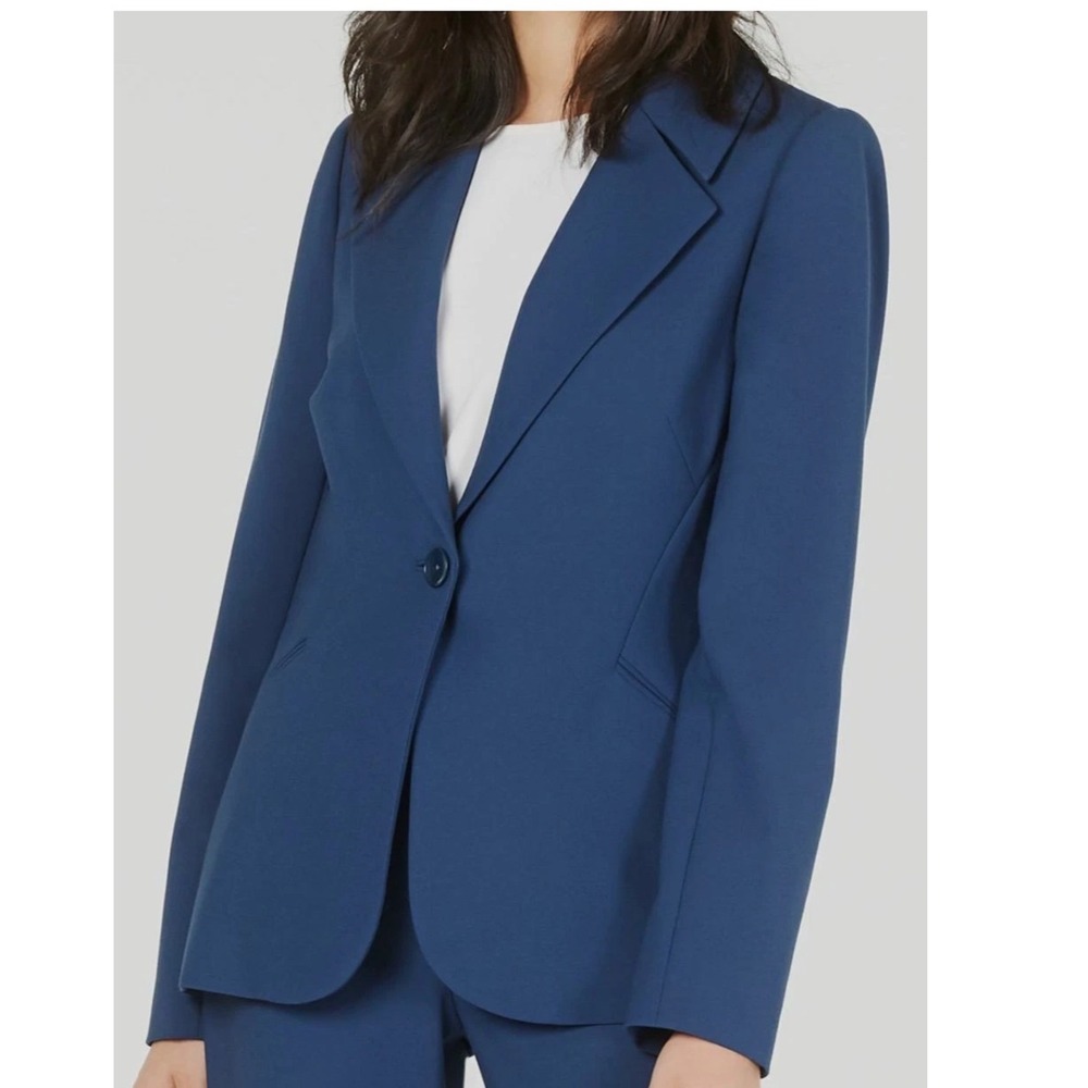 Elie Tahari Blue Single Button Blazer and Trouser Pant Suit Set Size 2 $395